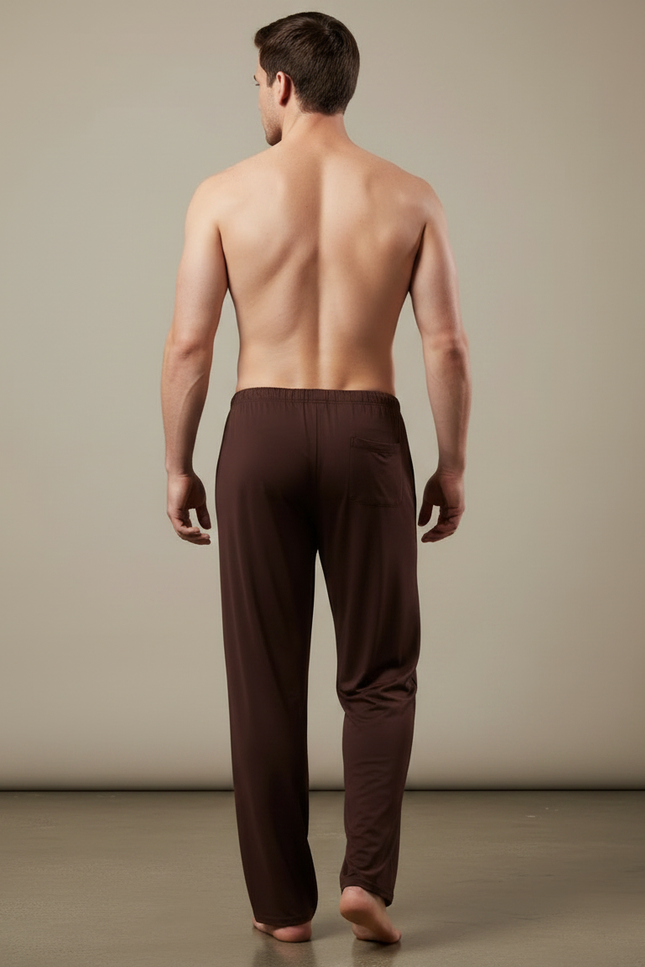 Pantalon Japonais Marron Ample Fluide Cordon Homme - Viscose - vue 2