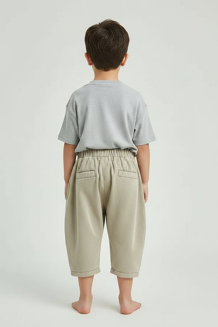 Pantalon Japonais Ample Beige Décontracté Enfant - Molleton - vue 2