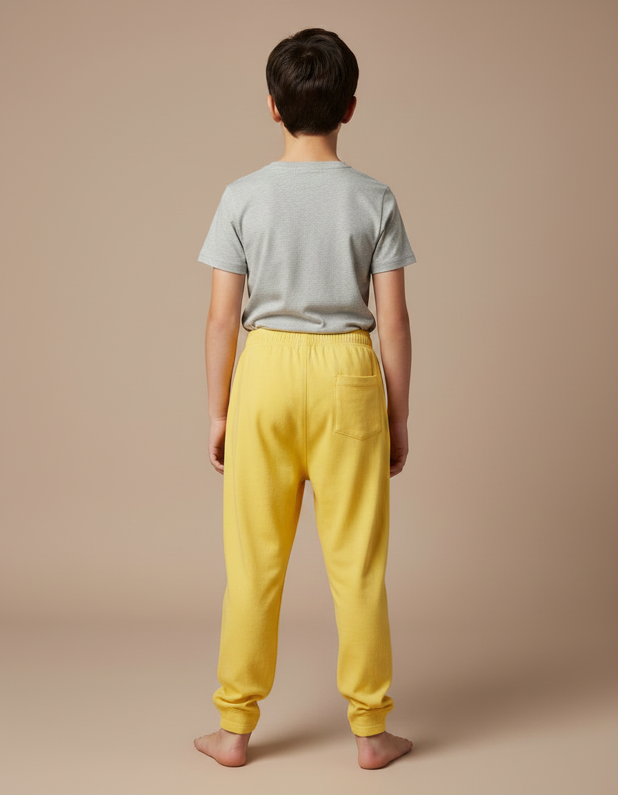 Pantalon Japonais Jaune Ample Coton Confortable Enfant - Molleton - vue 2