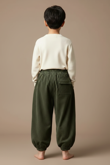 Pantalon Japonais Garçon Kaki Ample - Cordé - vue 2