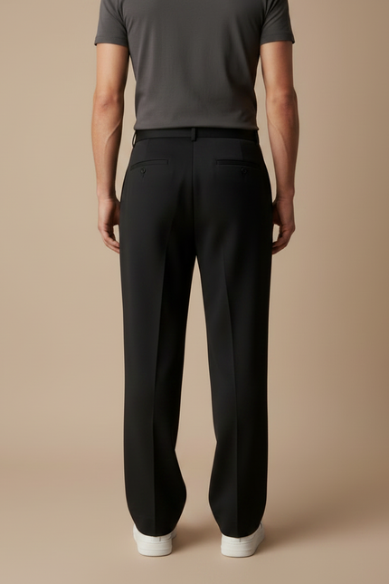 Pantalon Japonais Noir Plissé Ample Homme - Polyester - vue 2