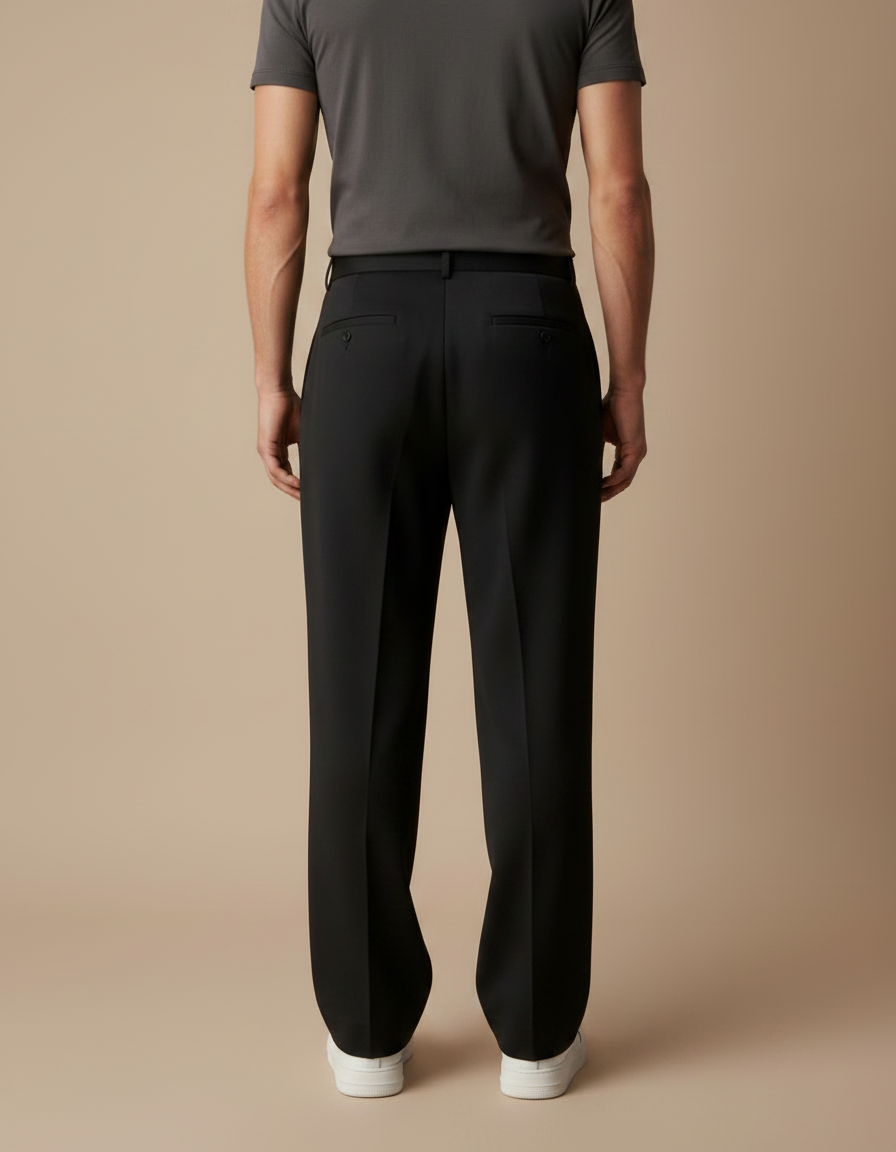 Pantalon Japonais Noir Plissé Ample Homme - Polyester - vue 2