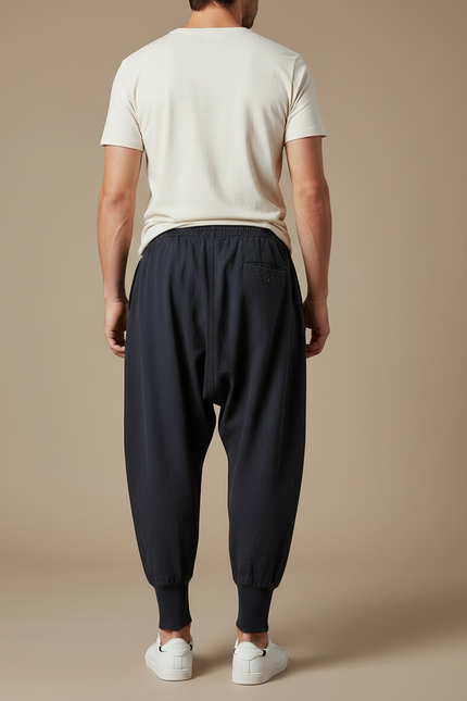 Pantalon Japonais Homme - Marine Coton - vue 2
