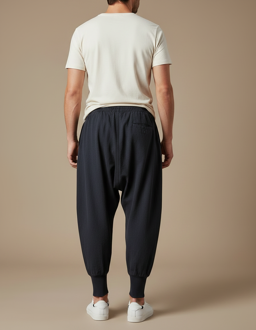 Pantalon Japonais Homme - Marine Coton - vue 2