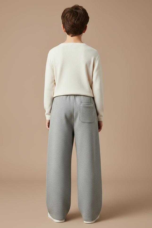 Pantalon Japonais Gris Ample Molletonné Garçon Décontracté - vue 2