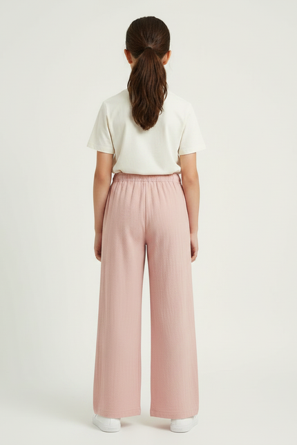 Pantalon Japonais Rose Fluide Ample Cordon Confort - Lin - vue 2