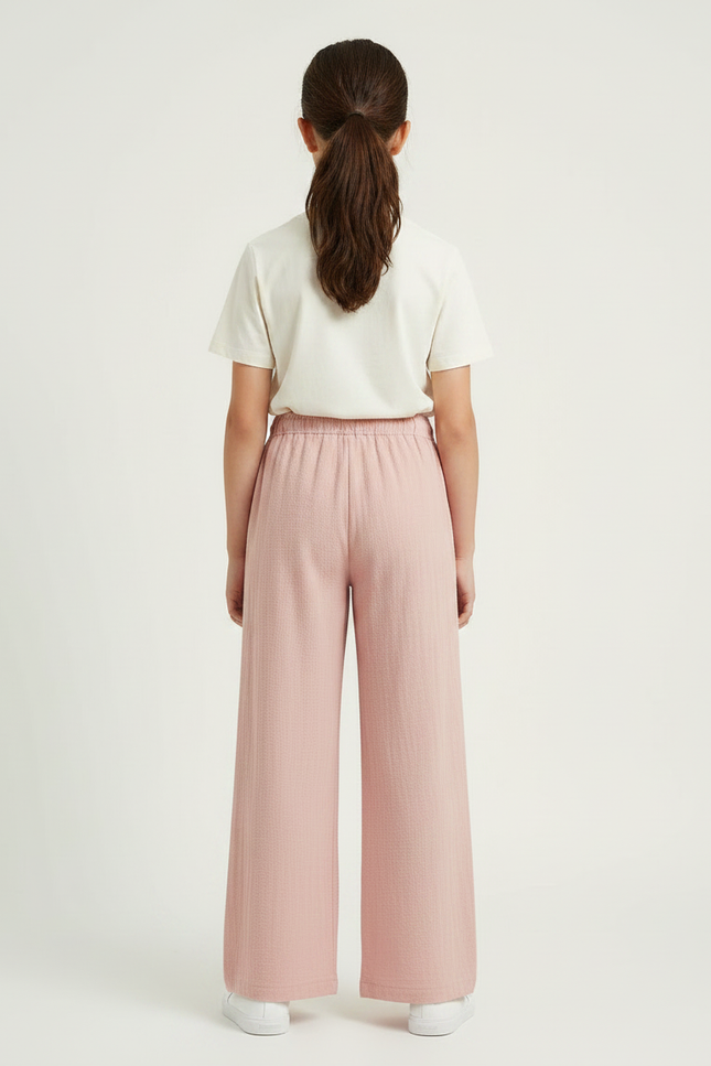 Pantalon Japonais Rose Fluide Ample Cordon Confort - Lin - vue 2