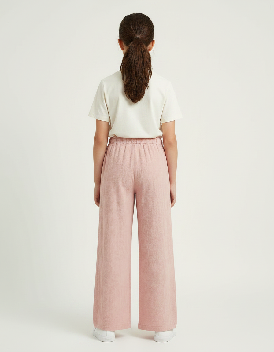 Pantalon Japonais Rose Fluide Ample Cordon Confort - Lin - vue 2
