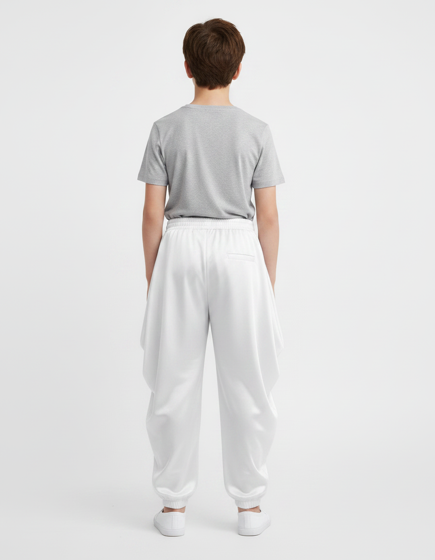 Pantalon Japonais Blanc Satiné Ample Garçon Danse - vue 2