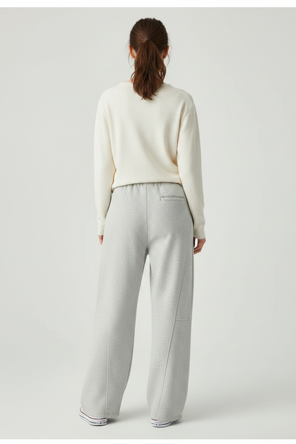 Pantalon Japonais Gris Ample Molleton Décontracté Fille - vue 2