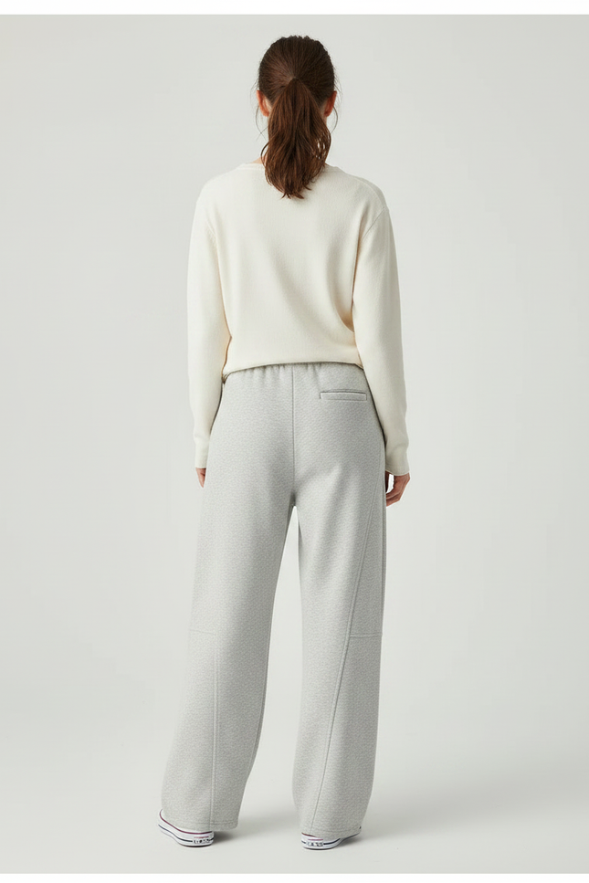 Pantalon Japonais Gris Ample Molleton Décontracté Fille - vue 2