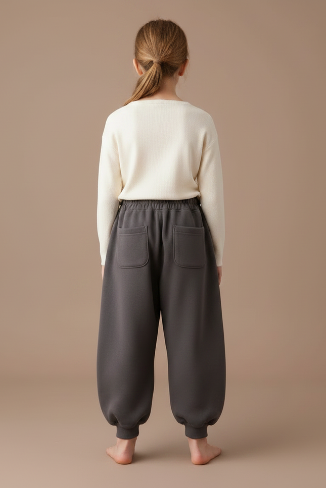Pantalon Japonais Gris Bouffant Molleton Confortable Enfant - vue 2
