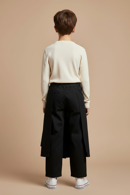 Pantalon Japonais Noir Ample Enfant Kimono Coton - vue 2