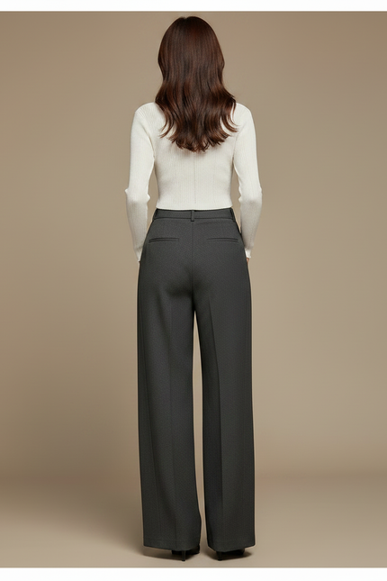 Pantalon Japonais Gris Anthracite Ample Fluide Élégant - Gabardine - vue 2