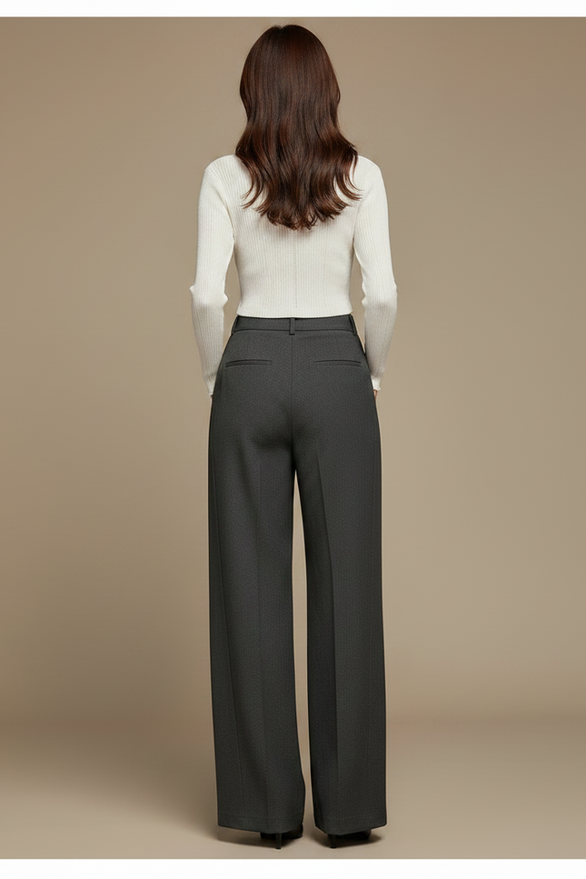 Pantalon Japonais Gris Anthracite Ample Fluide Élégant - Gabardine - vue 2