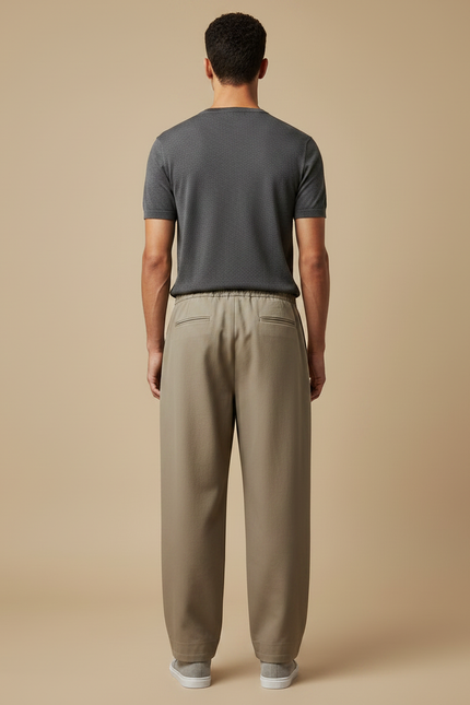 Pantalon Confort Japonais - Kaki Gabardine - vue 2