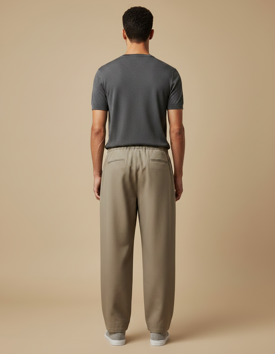 Pantalon Confort Japonais - Kaki Gabardine - vue 2