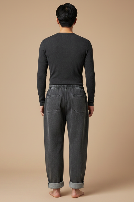Pantalon Japonais Gris Ample Denim Décontracté Homme - Jean - vue 2