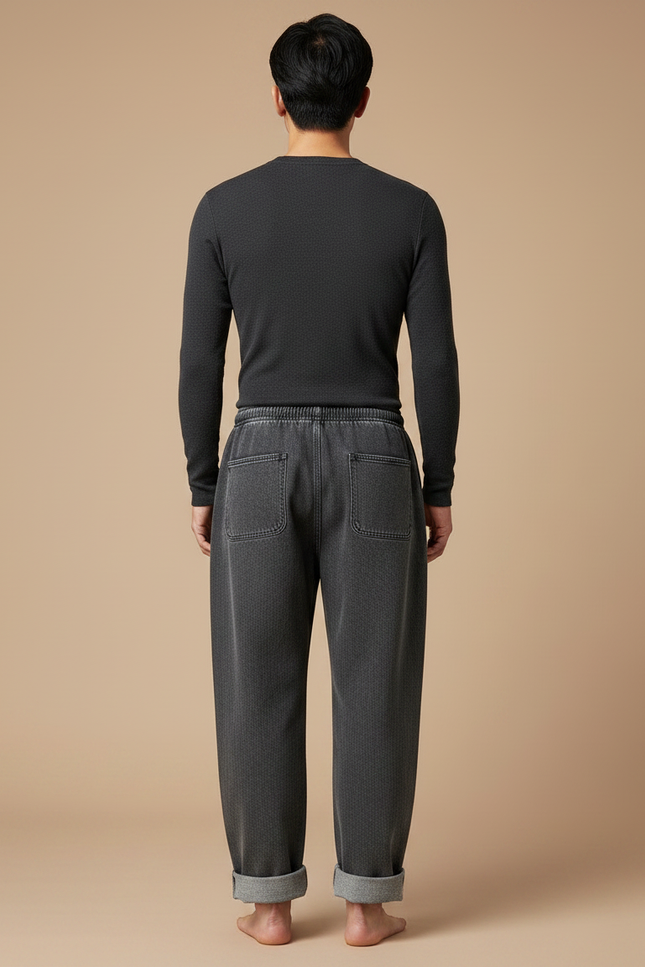 Pantalon Japonais Gris Ample Denim Décontracté Homme - Jean - vue 2