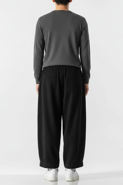 Pantalon Velours Japonais Homme - Noir Cordé - vue 2