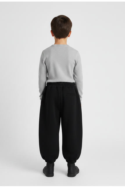 Pantalon Japonais Noir Ample Molleton Épais Enfant - vue 2
