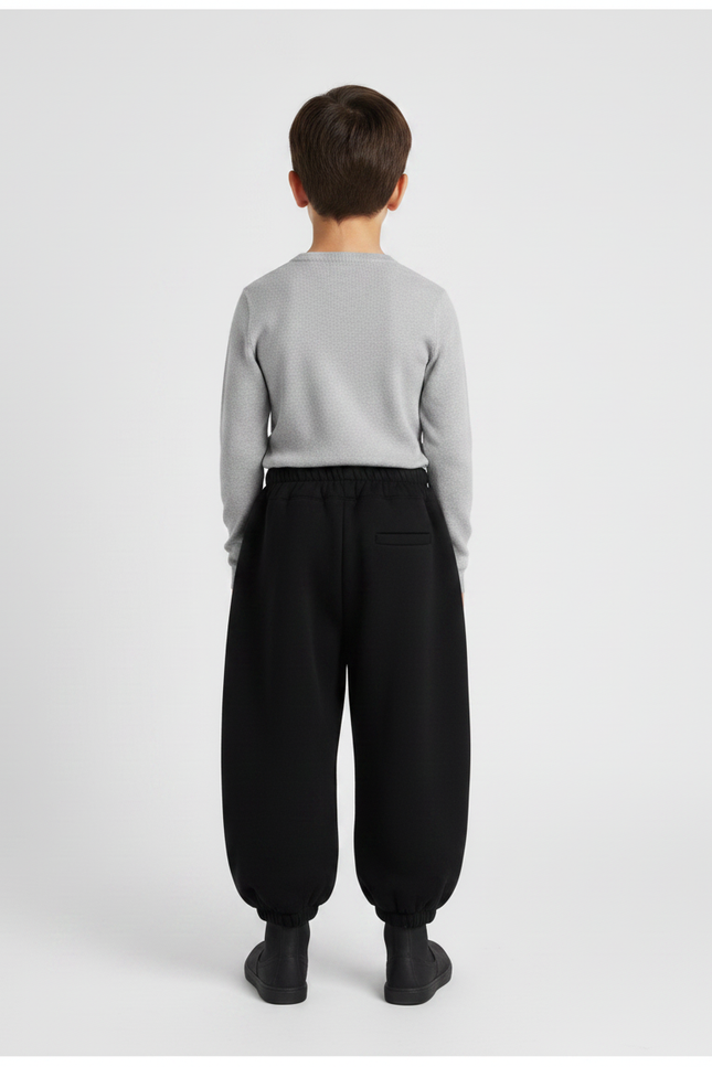 Pantalon Japonais Noir Ample Molleton Épais Enfant - vue 2