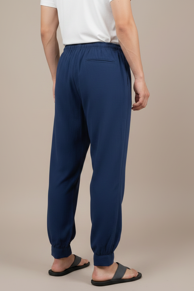 Pantalon Japonais Bleu Marine Ample Coton Homme - vue 2