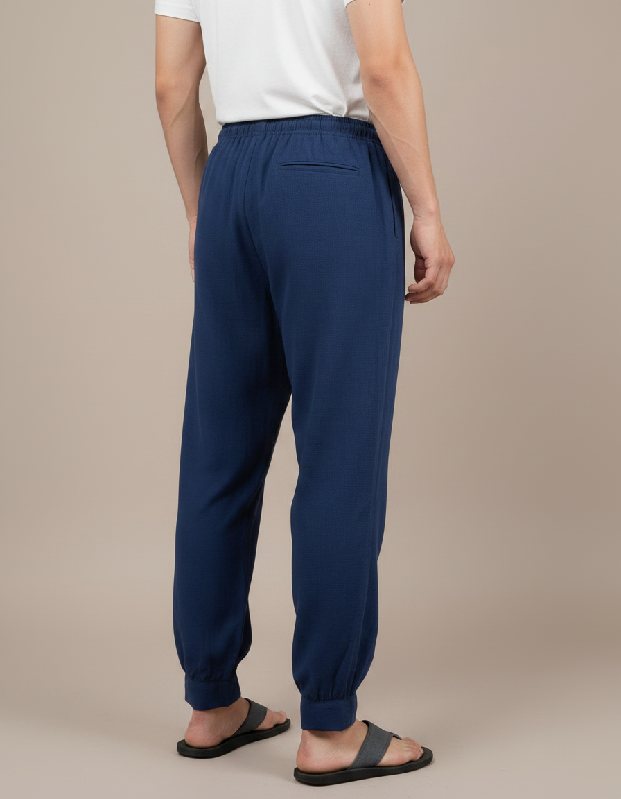 Pantalon Japonais Bleu Marine Ample Coton Homme - vue 2