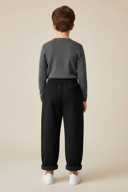 Pantalon Japonais Noir Ample Droit Enfant - Molleton - vue 2