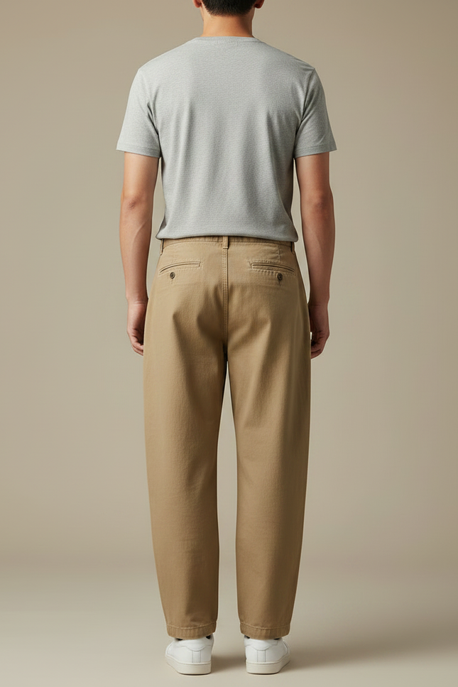 Pantalon Japonais Large Beige Coton Décontracté - vue 2