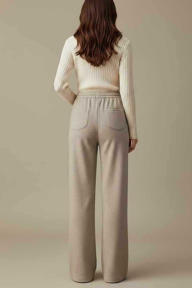 Pantalon Japonais Beige Ample Cordon Décontracté - Molleton - vue 2