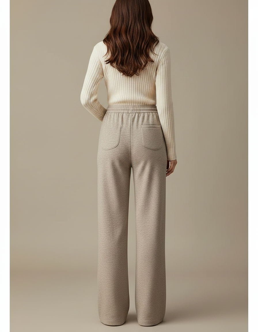 Pantalon Japonais Beige Ample Cordon Décontracté - Molleton - vue 2