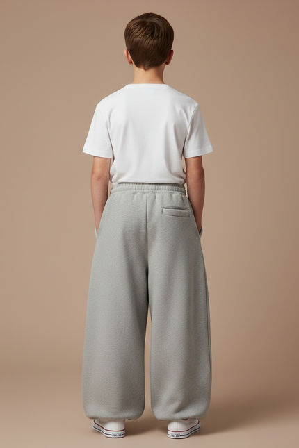 Pantalon Japonais Gris Ample Molleton Enfant - vue 2