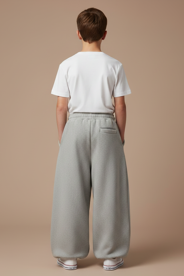 Pantalon Japonais Gris Ample Molleton Enfant - vue 2