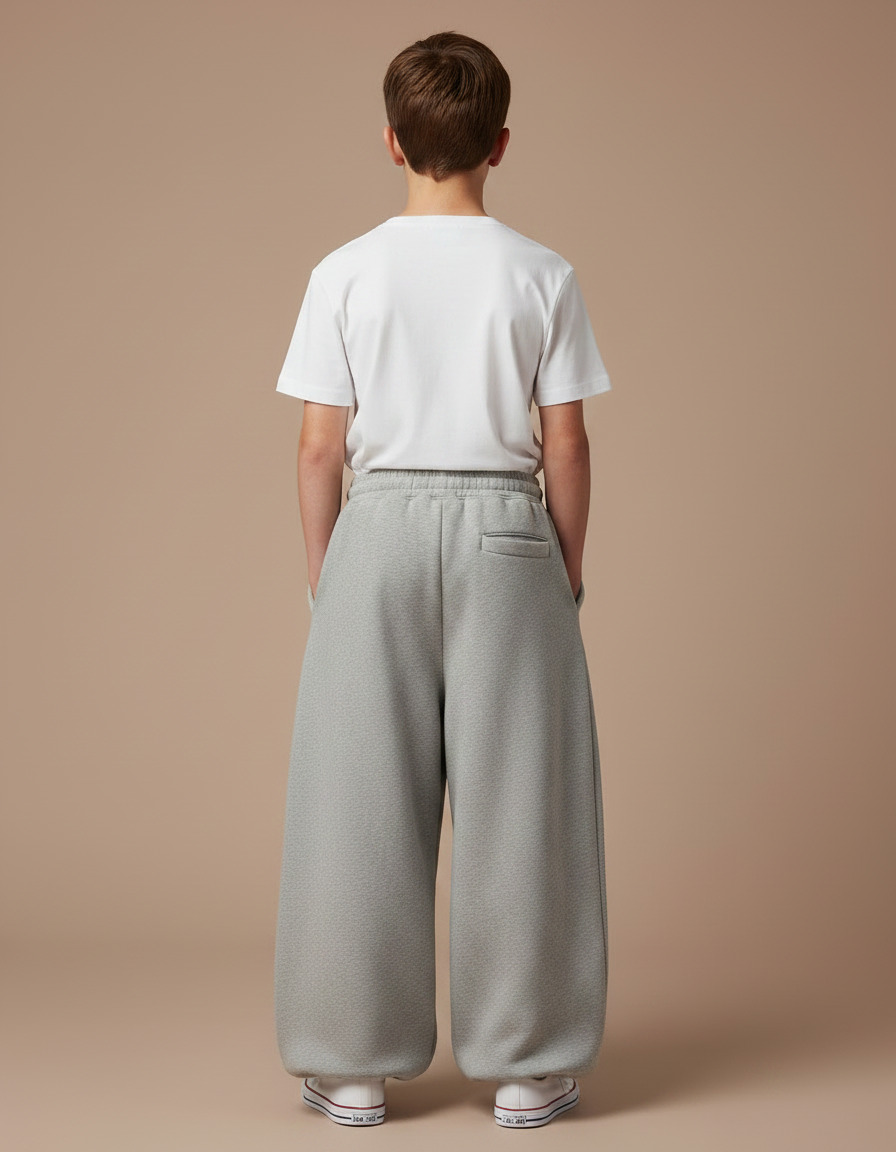 Pantalon Japonais Gris Ample Molleton Enfant - vue 2