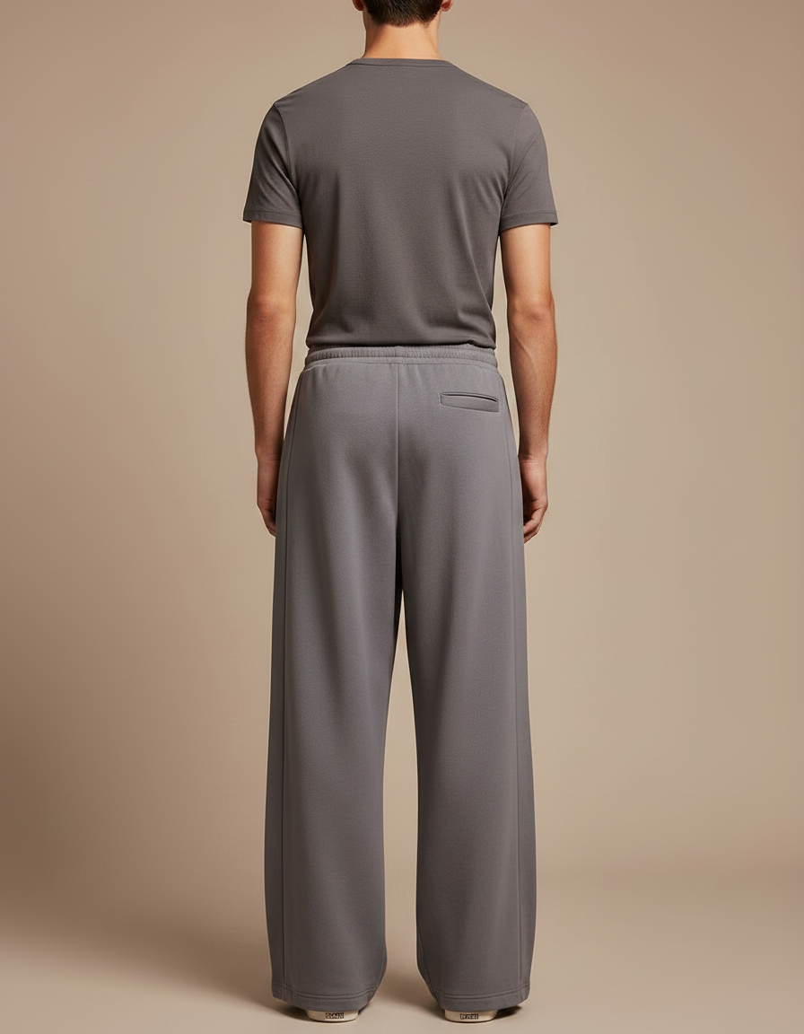Pantalon Japonais Gris Ample Molleton Décontracté Homme - vue 2