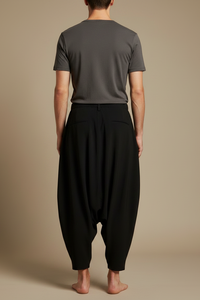 Pantalon Japonais Noir Ample Imprimé Manga Homme - Viscose - vue 2