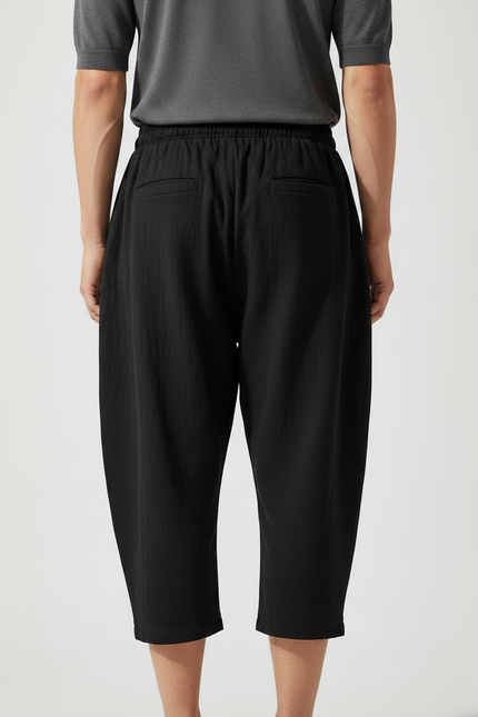 Pantalon Japonais Noir Fluide Ample Coton Homme - vue 2