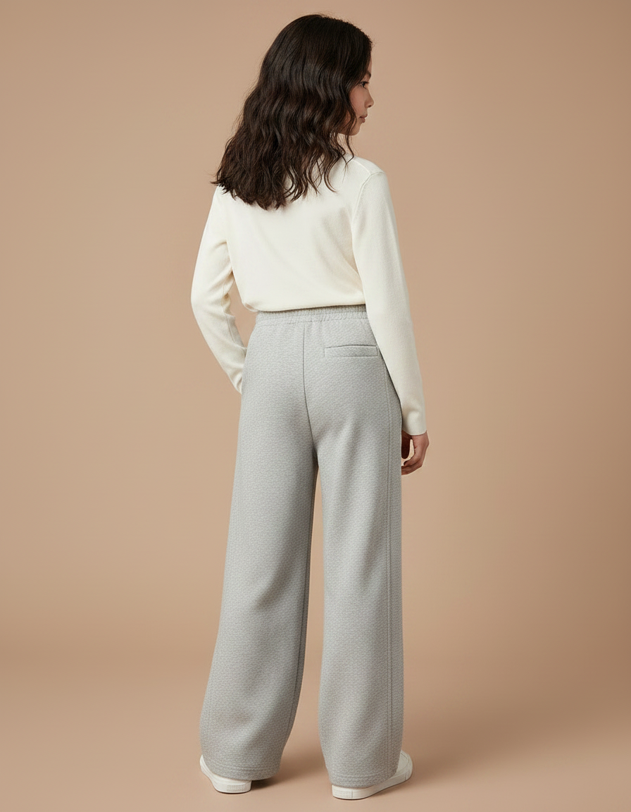 Pantalon Japonais Gris Ample Cordon Décontracté Enfant - Molleton - vue 2