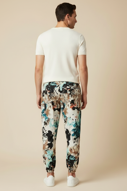 Pantalon Japonais Imprimé Floral Ample Coton Léger - vue 2