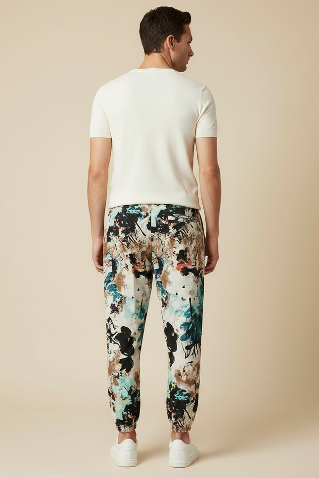 Pantalon Japonais Imprimé Floral Ample Coton Léger - vue 2