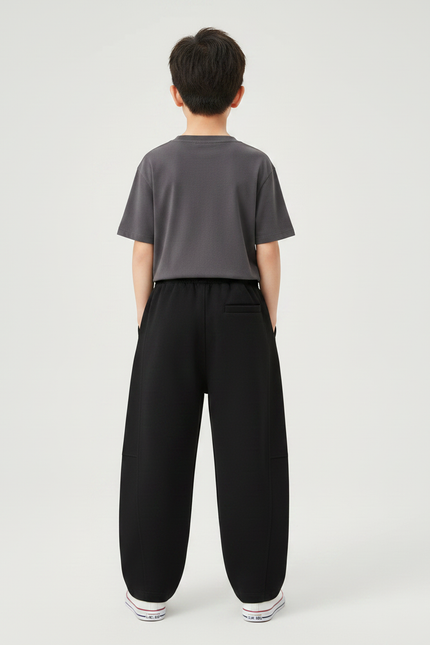 Pantalon Japonais Noir Ample Coton Décontracté Enfant - Molleton - vue 2
