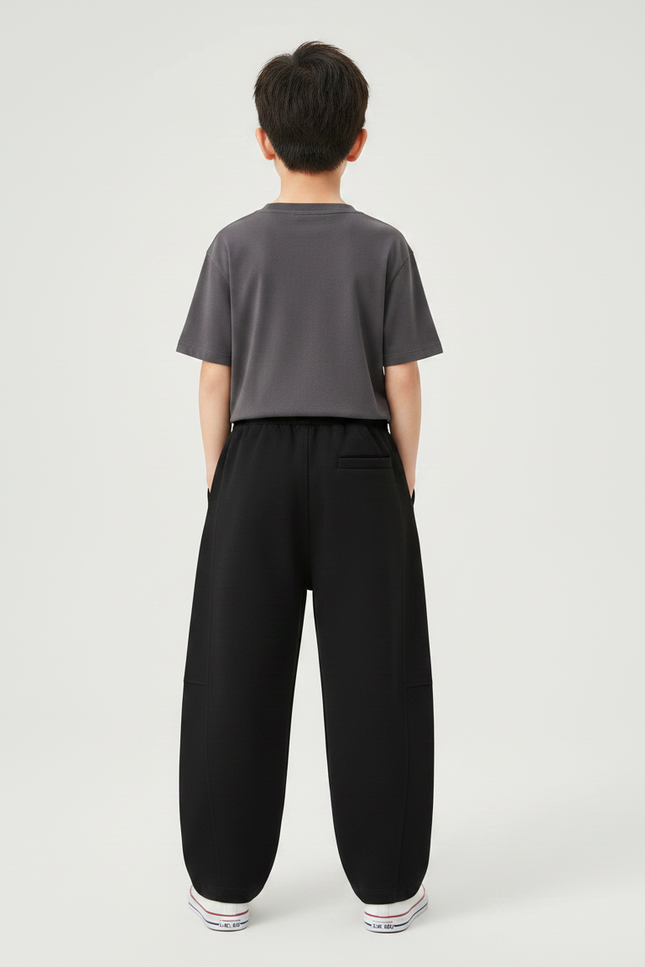 Pantalon Japonais Noir Ample Coton Décontracté Enfant - Molleton - vue 2