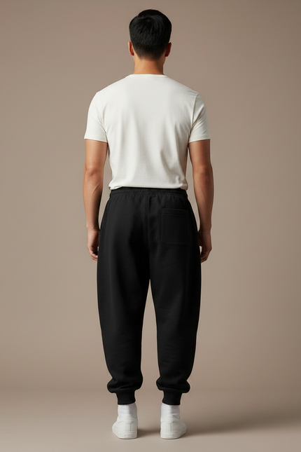 Pantalon Japonais Noir Ample Cordon Streetwear Homme - Molleton - vue 2