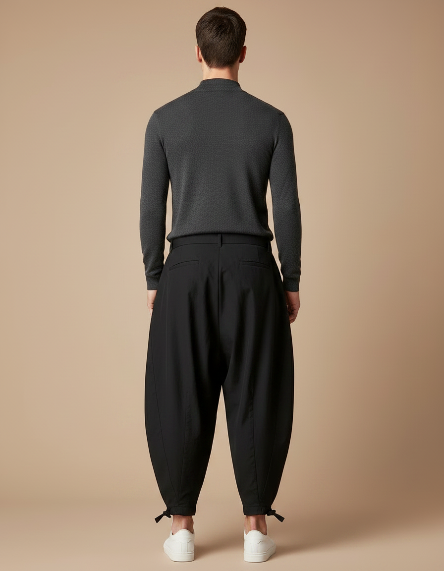 Pantalon Kimono Japonais - Noir Coton - vue 2