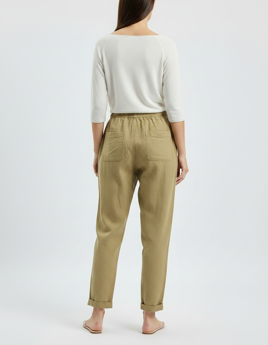 Pantalon Japonais Kaki Ample Coton Chat Samurai - vue 2