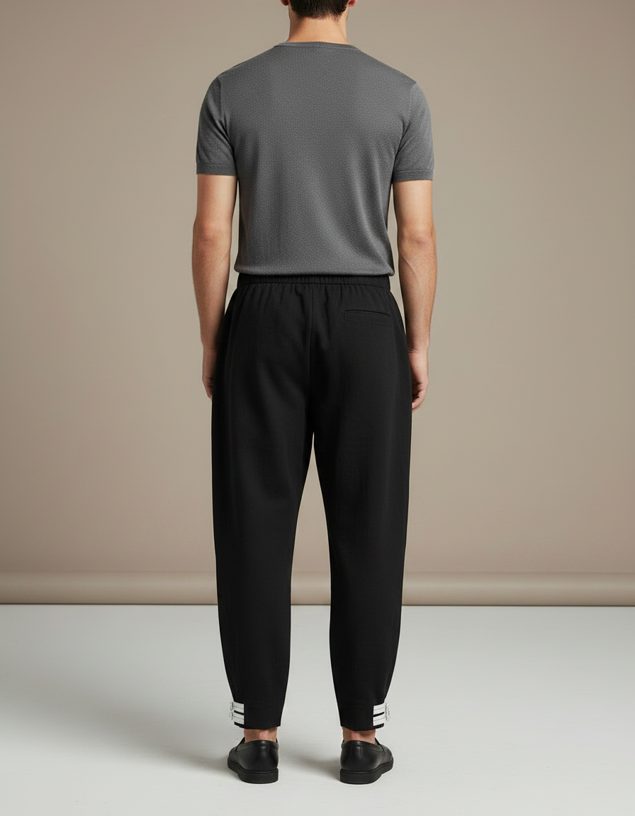 Pantalon Japonais Noir Ample Coton Homme - vue 2