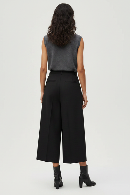 Pantalon Japonais Noir Large Plissé Ample Femme - Polyester - vue 2