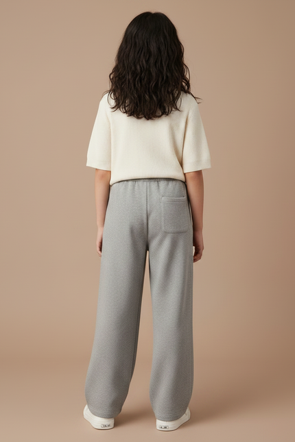 Pantalon Japonais Gris Ample Molletonné Confortable Enfant - vue 2