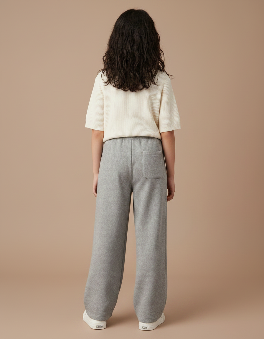 Pantalon Japonais Gris Ample Molletonné Confortable Enfant - vue 2
